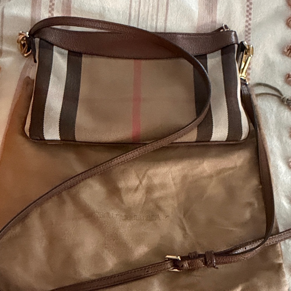 Burberry Nova check Canvas and Leather Crossbody Bag w/dust bag